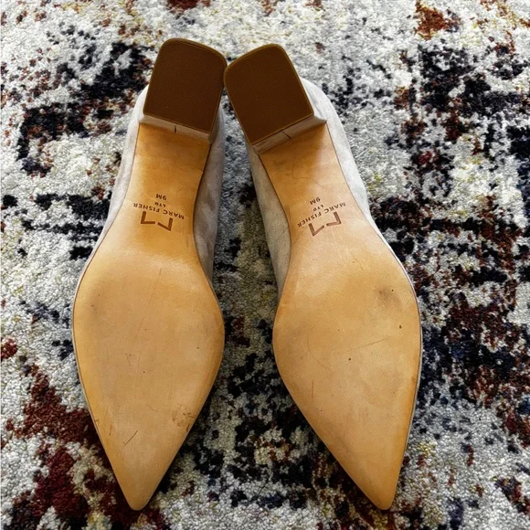 MARC FISHER ZALA Block Heel Suede Pumps 9 - Picture 6 of 10